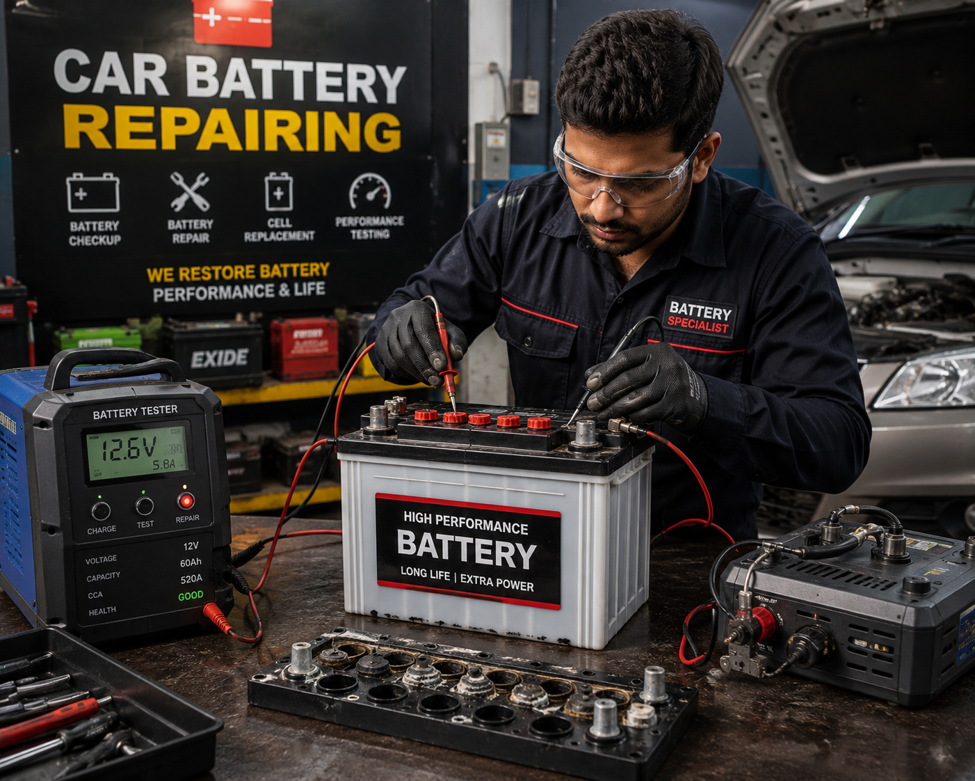 Battery check and electrical service